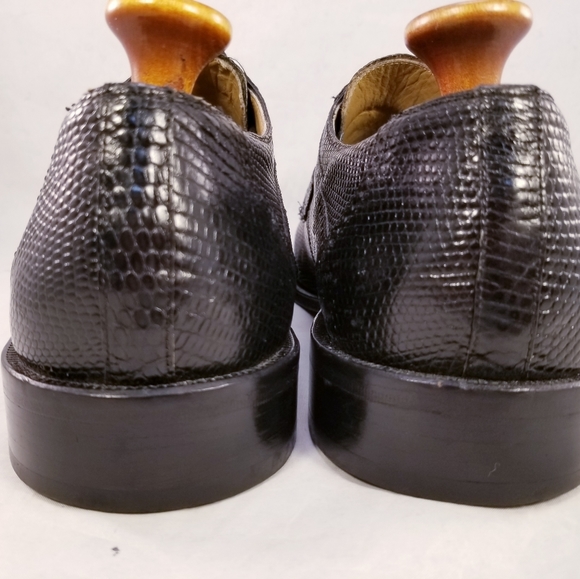 DAVID EDEN GENUINE CROCODILE LIZARD MEN SHOES OXFORDS BLACK GRAY SIZE 13 EUC - Picture 13 of 13